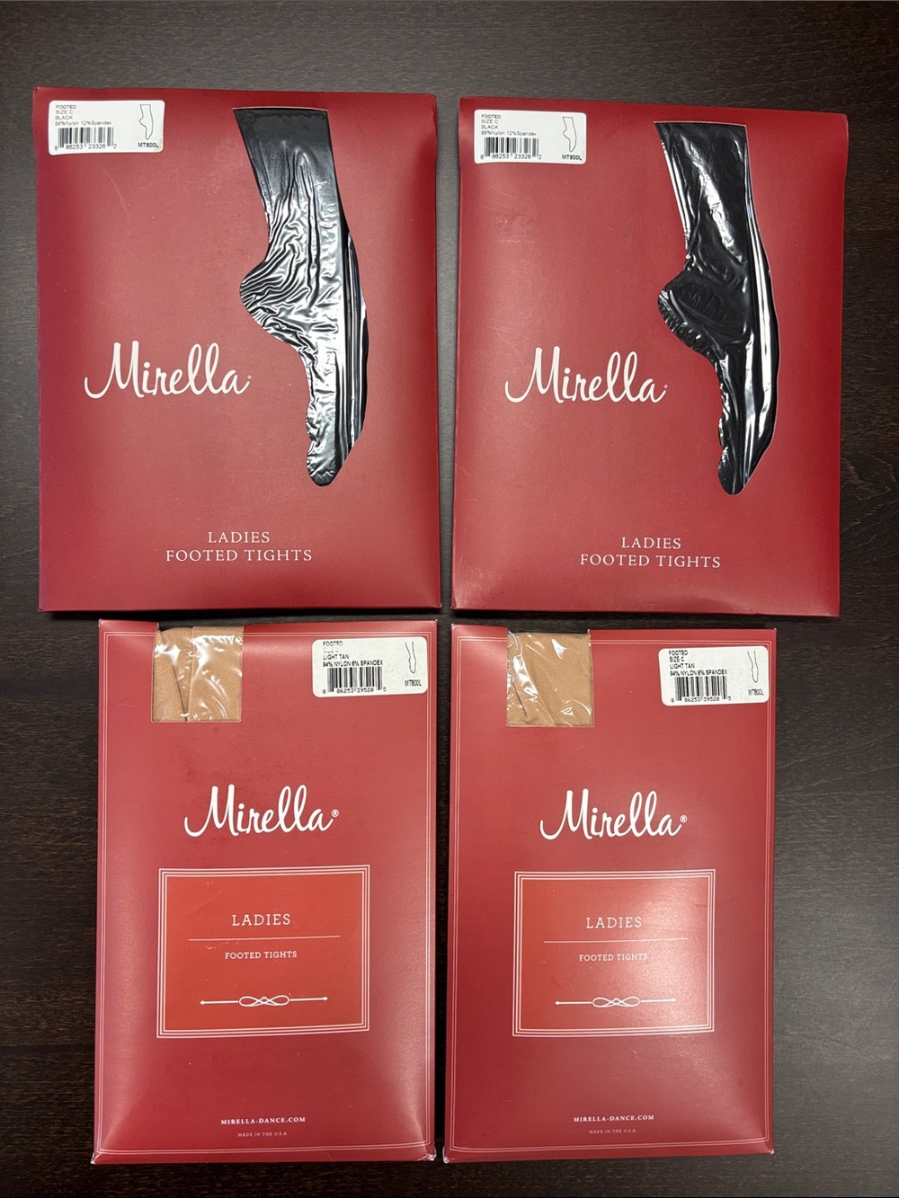 MIRELLA dance tights C black + light tan